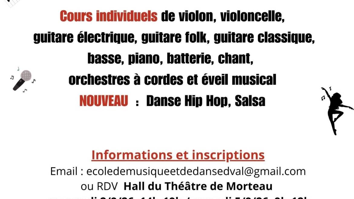 Informations Rentrée 2026 Musique et Danse